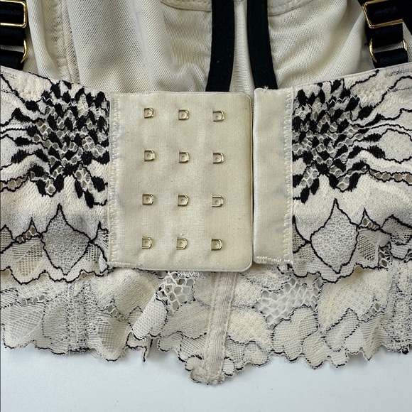 Aerie Real Power Midnight Lace Unlined Corset Bra 34DD Vintage Vanilla - Picture 6 of 7